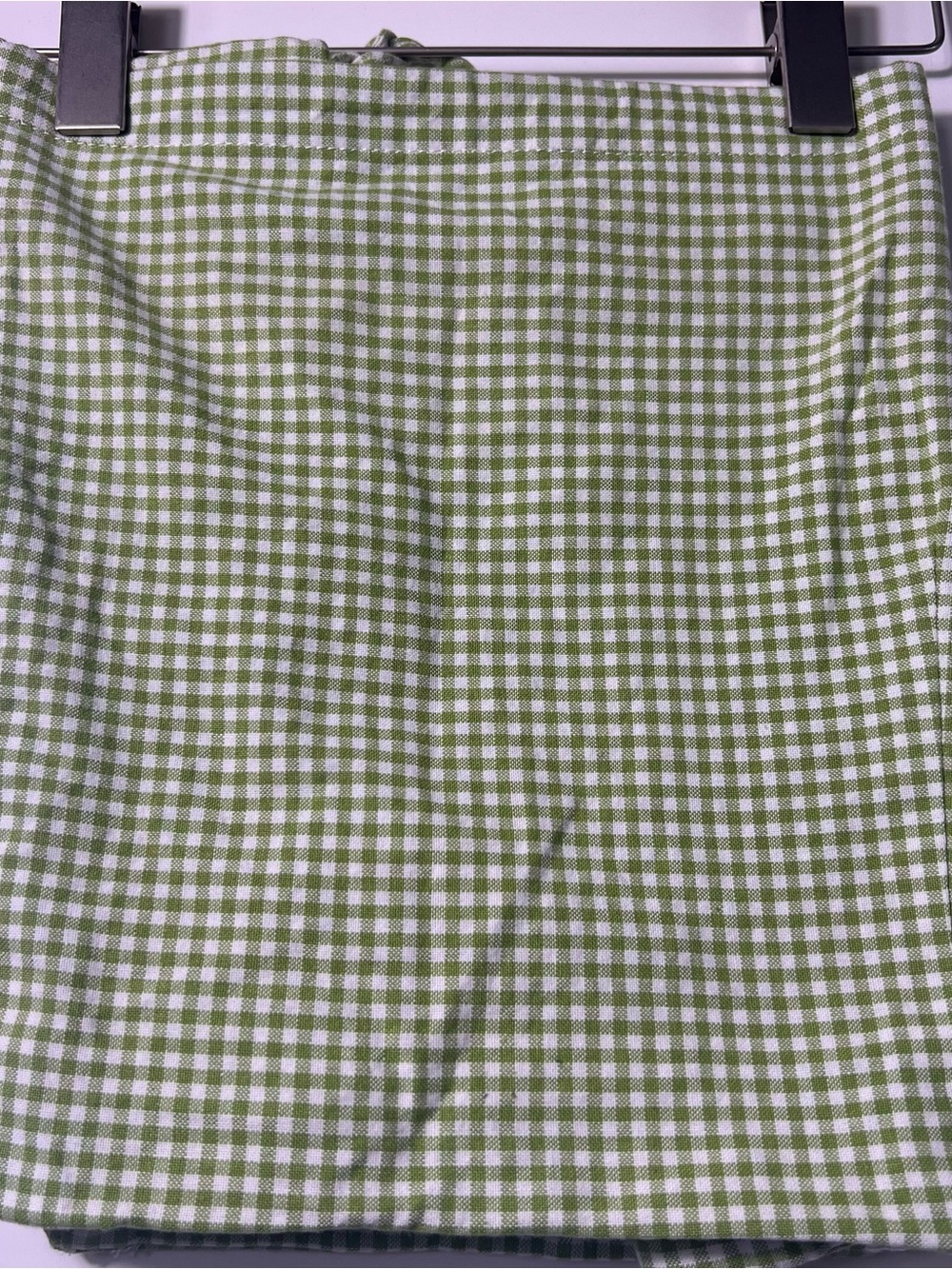 Pottery Barn Kids Sabrina Gingham Basket Liner – Sage Green & White – Size Large